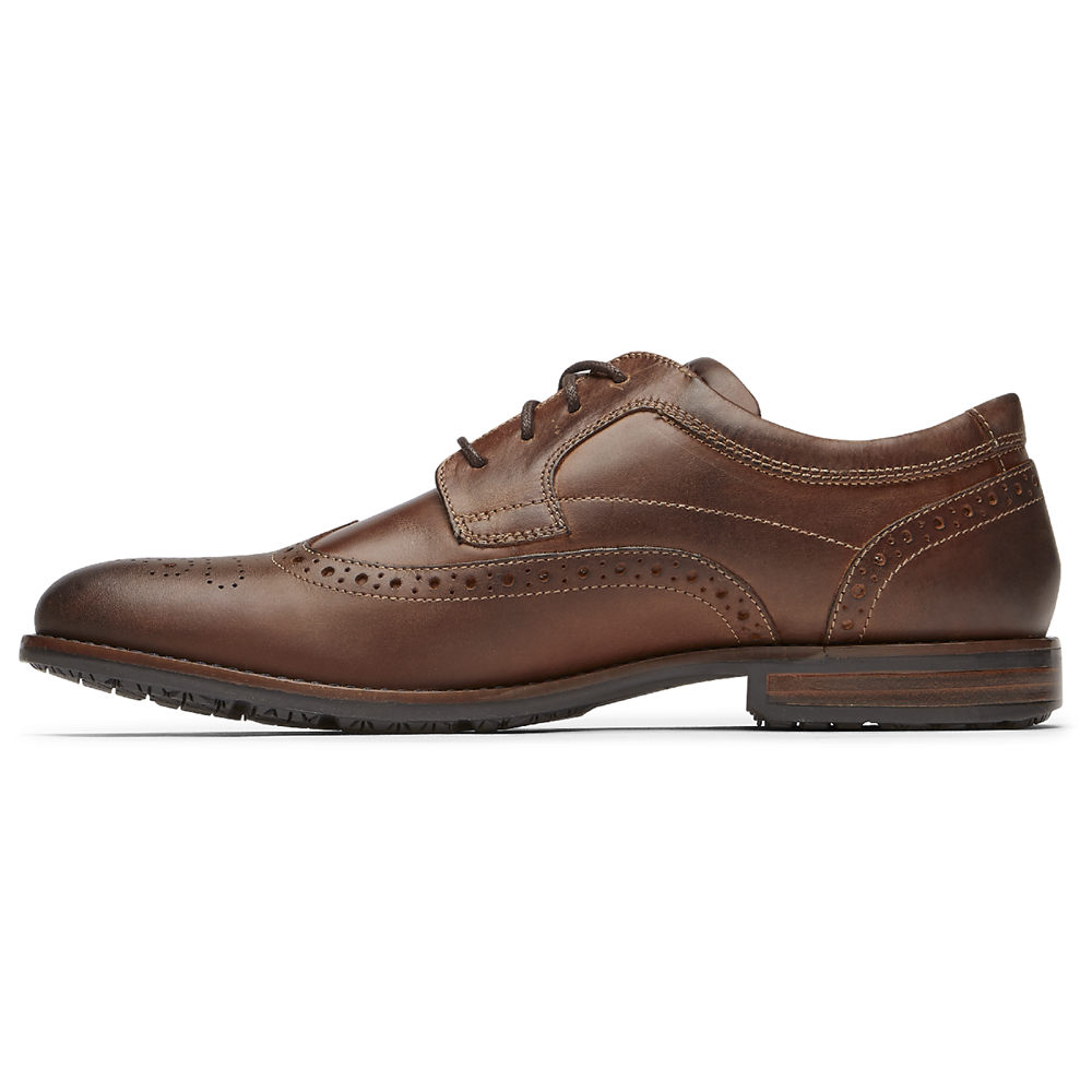 Rockport Mens Lace Up Brown - Dustyn Wingtip - UK 275-SIOGMW